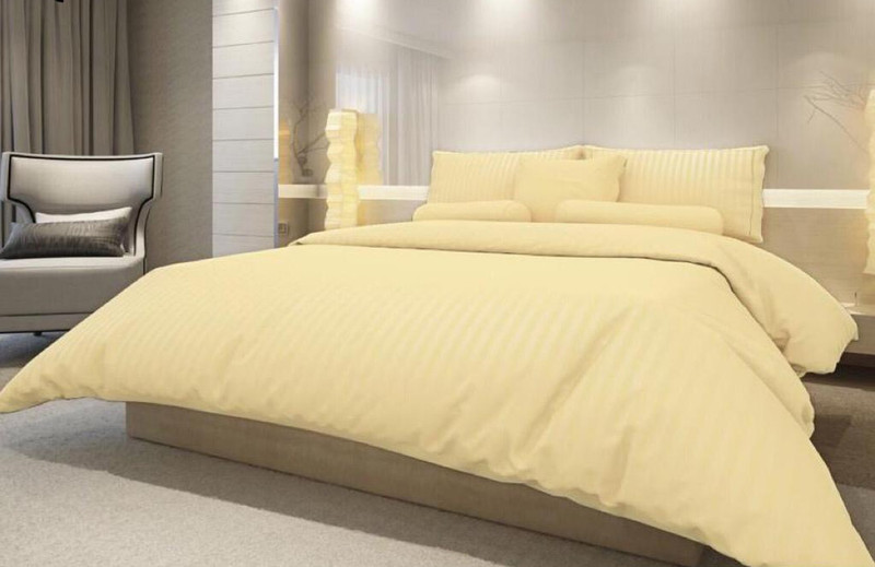 sahil decor 300 TC Cotton Double King Solid Bedsheet(Pack of 1, Beige)