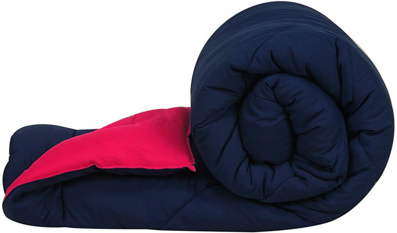 indicum Solid Single Comforter(Cotton, Blue, Pink)