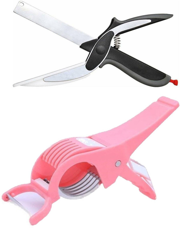 stephy Combo Cutter/Peeler & Smart Cutter/Knife/Scissors With Knife Board Vegetable & Fruit Slicer(1 Smart Knife, 1 Cutter & Peeler)