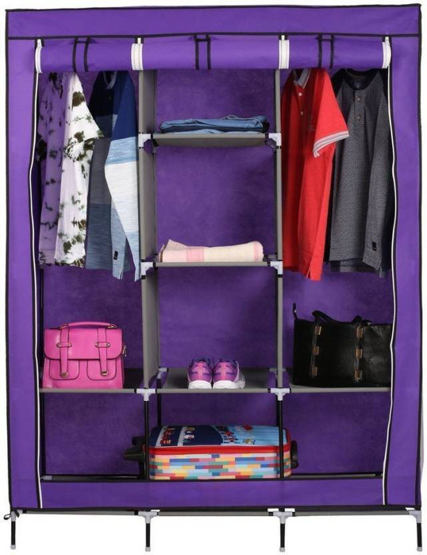Royaldeals Collapsible 3 layer Wardrobe 88130 PP (Polypropylene) Collapsible Wardrobe(Finish Color - Purple, DIY(Do-It-Yourself)) Royaldeals Collapsible 3 layer Wardrobe 88130 PP (Polypropylene) Collapsible Wardrobe(Finish Color - Purple, DIY(Do-It-Yourself))