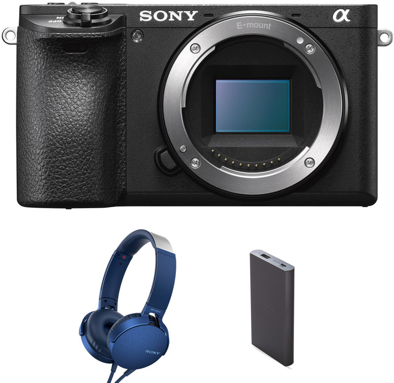 Sony ILCE-6500 (With Headphone & Powerbank) Mirrorless Camera Body Only(Black)