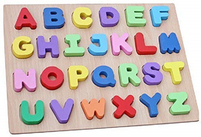 jeaah Wooden Capital Letter Alphabet Toddlers Toy -Board Educational(Gold)