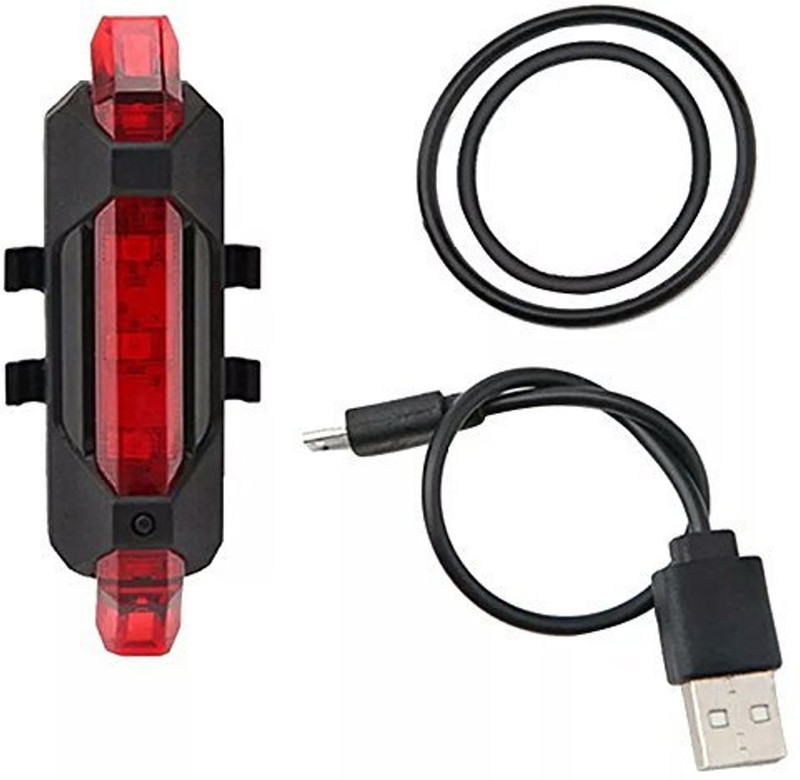 vin Bicycle Rear Light 5 LED USB Rechargeable Waterproof LED Rear Break Light (Red) LED Rear Break Light(Black)