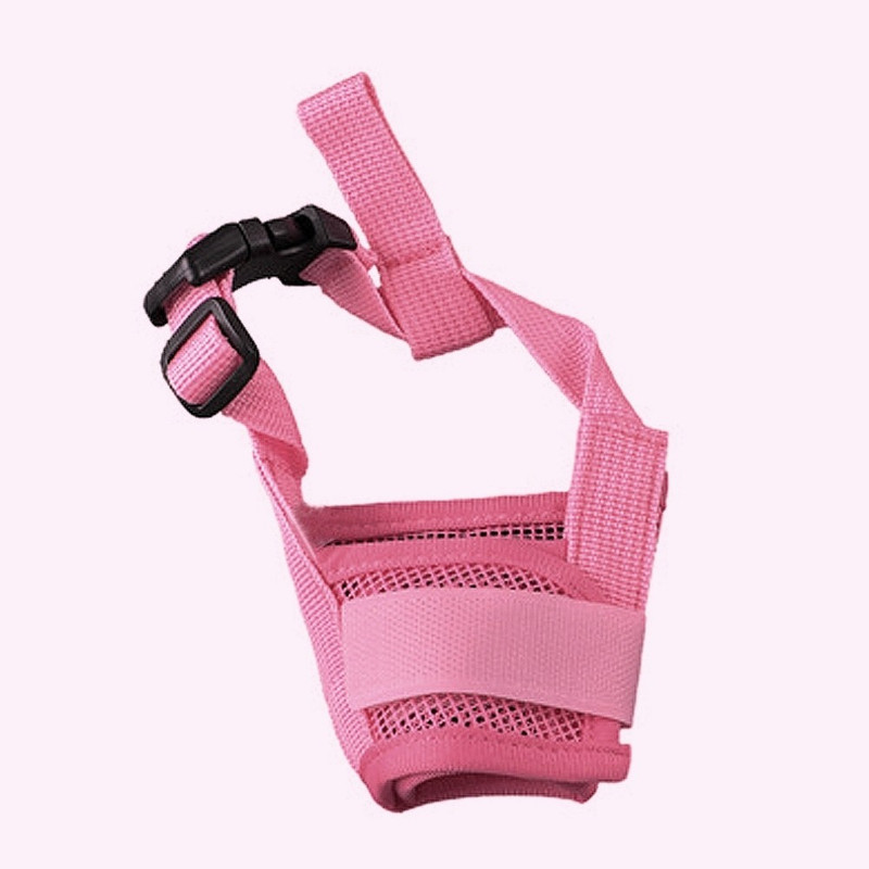 Redoak Dog Adjustable Anti Bark Mesh Soft Mouth Muzzle -Pink - XXL Extra Large Other Dog Muzzle(Pink)
