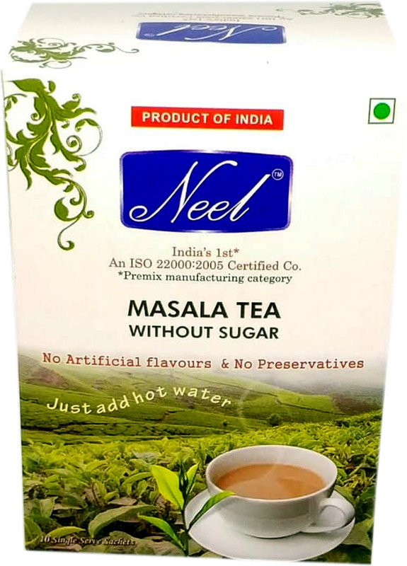 neel Instant Masala Premix Tea Unsweetened - 10 Sachets (Pack of 2) Instant Tea Box(200 g)