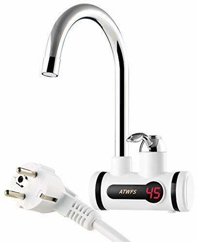 Feeling Mall 1 L Instant Water Geyser (Instant Electric Heating Water Faucet Pillar, Silver)