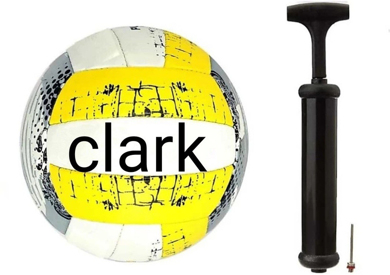 clark pu 8000 yellow with pump volleyball size 4 Volleyball - Size: 4(Pack of 1, Yellow)