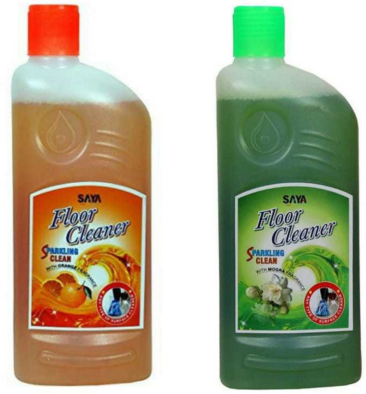 saya Liquid Disinfectant Surface & Floor Cleaner with Orange Fragrance (500 ML) and Mogra Fragrance (500ML) Orange and Mogra(1 L, Pack of 2)