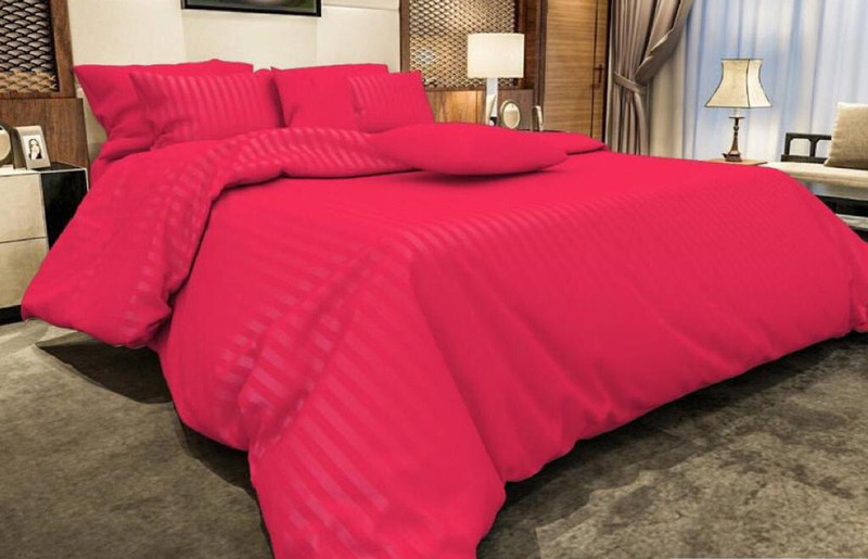 sahil decor 300 TC Cotton Double King Striped Bedsheet(Pack of 1, Multicolor)