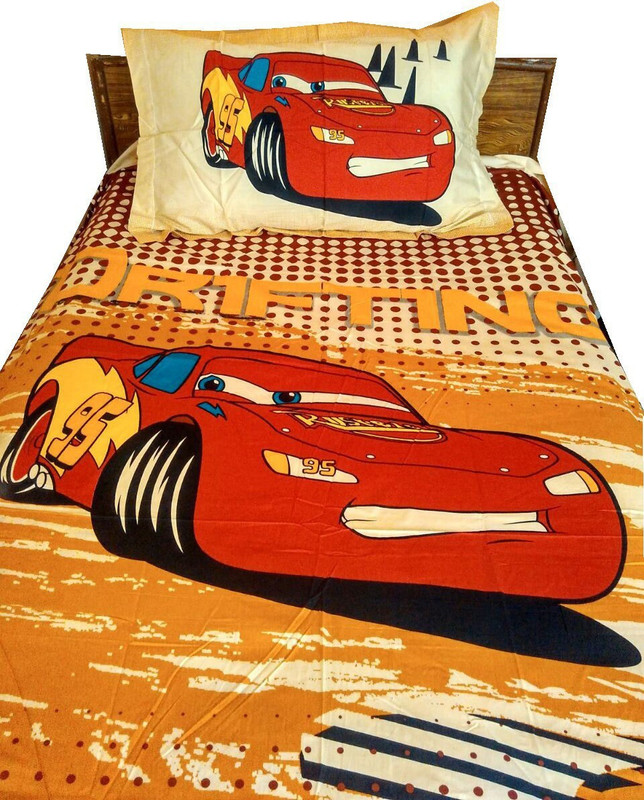 vghome 180 TC Cotton Single Cartoon Bedsheet(Pack of 2, Multicolor)