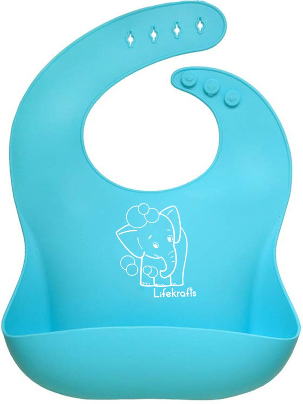 Lifekrafts Pack of 1 soft Silicon bibs for Kids, Babies(Blue)