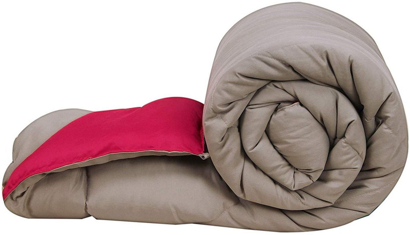 indicum Solid Single Comforter(Cotton, Pink, Grey)