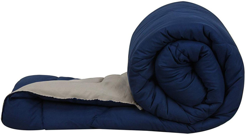 indicum Solid Single Comforter(Cotton, Blue)