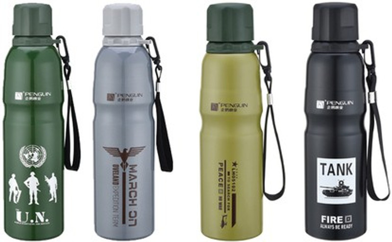 shoppertize Thermosteel Double Wall Vacuum Insulated Stainless Steel Water 750 ml Bottle(Pack of 4, Multicolor)