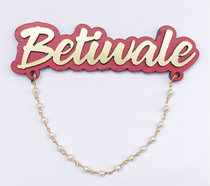 urban engrave Betiwale Marriage/Wedding Gold Plated Acrylic Brooch(Red, Gold)