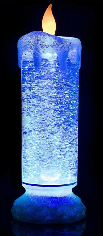 vibgyor products LED 7 Color Changing Candle Light Glitter Water Candle Candle(Multicolor, Pack of 1)