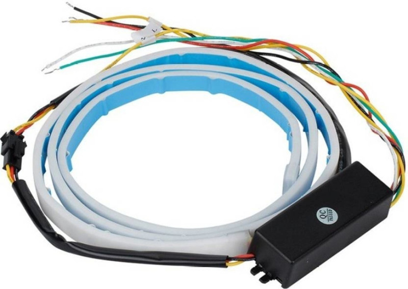 Auto Mac Universal LED Ice Blue & Red DRL Brake With Side Turn Signal & Parking Indication Dicky Trunk Boot Strip Light Car Fancy Lights(Multicolor)