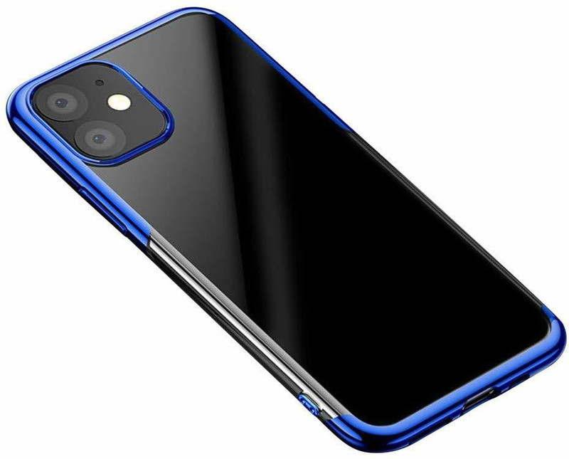 caseguru Back Cover for apple iphone 11 pro max (6.5 inch)(Blue, Transparent, Grip Case, Silicon)