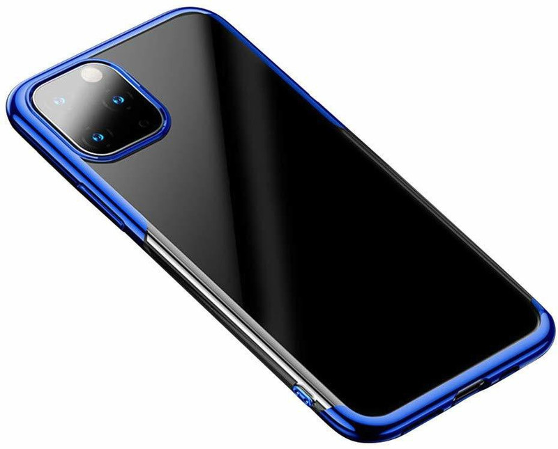 caseguru Back Cover for apple iphone 11 pro max (6.5 inch)(Blue, Transparent, Grip Case, Silicon)