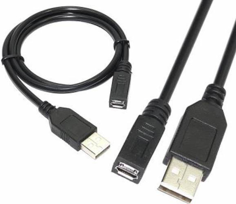 dhriyag Pack Of 2 Micro Usb Female To Usb Male For Morpho Fringerprint Scanner Device 1.5 m 1.5 m OTG Cable(Compatible with Morpho 1300, e2 and e3, Black, Pack of: 2)
