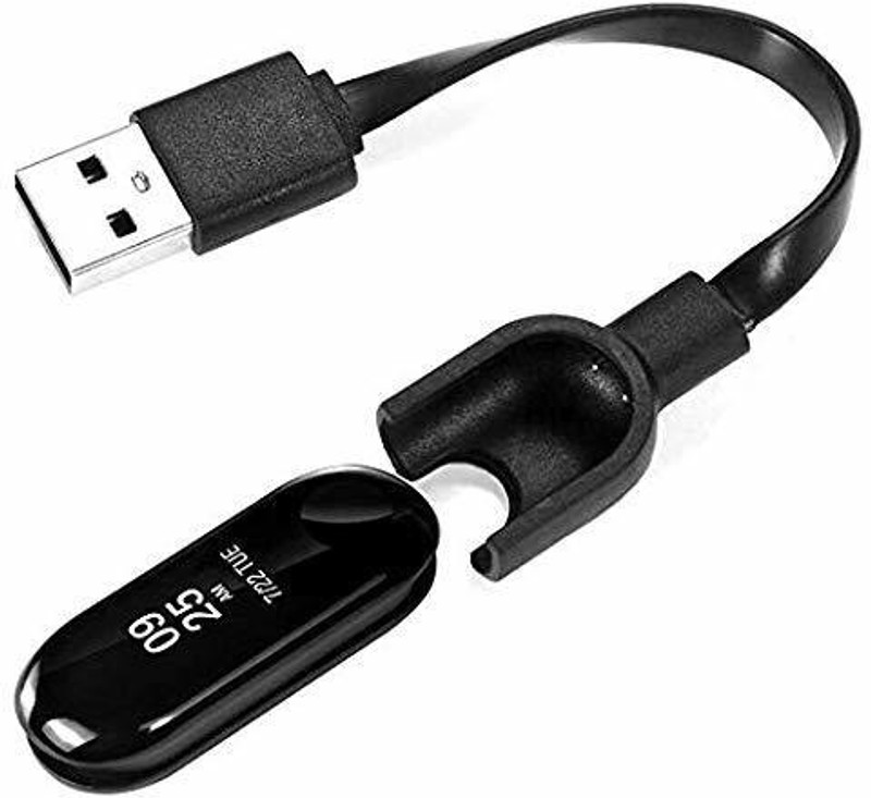orifab Band Charging Cable 0.13 m Reversible USB 2.0(Compatible with MI Band 3, Black, Sync and Charge Cable)