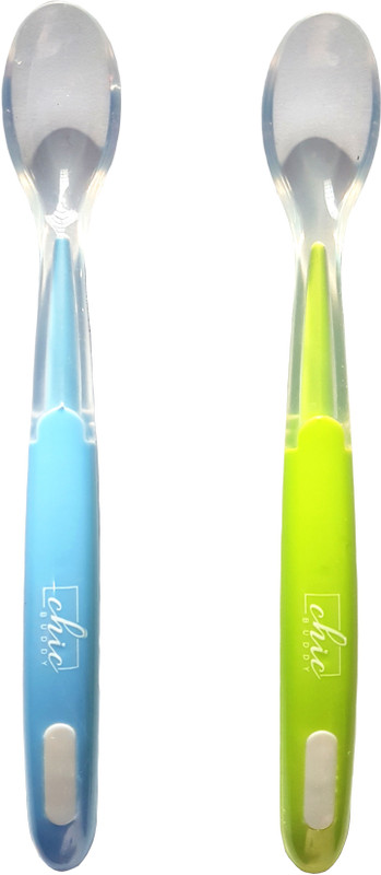 chic buddy silicon spoon  - silicone, PP(Blue, Green)
