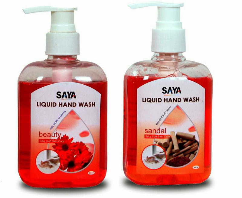 saya Liquid Hand wash with Beauty (225 ML) and Sandal Fragrance (225 ML) Pump Dispenser(2 x 225 ml)