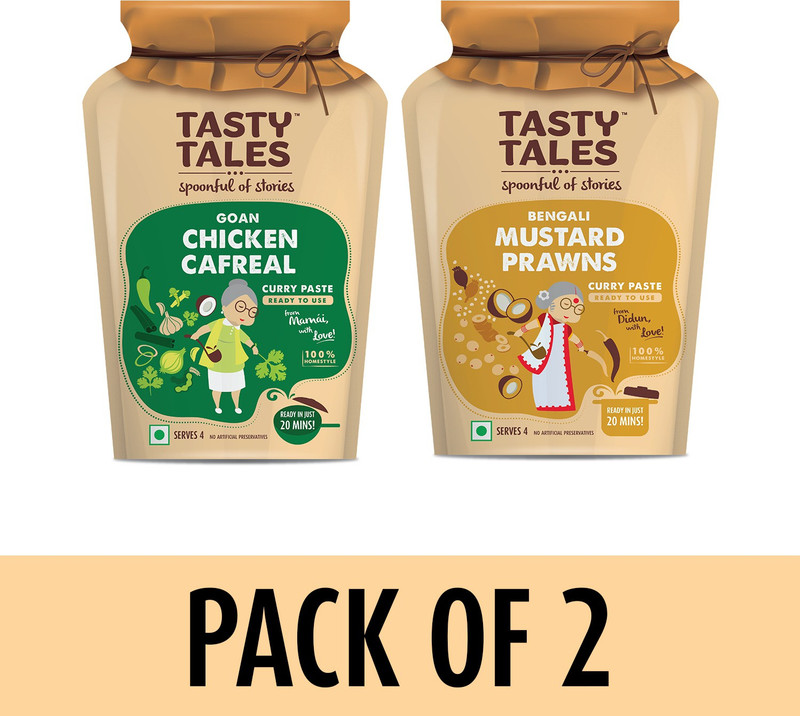 tasty tales Unique Tastes - Goan Chicken Cafreal + Bengali Mustard Prawns(2 x 122.5 g)