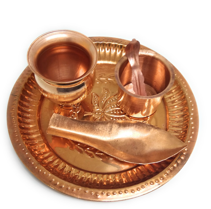 astrosale Aachmani with Copper Puja Thaali, Tambe Ka Lota Copper(Gold)