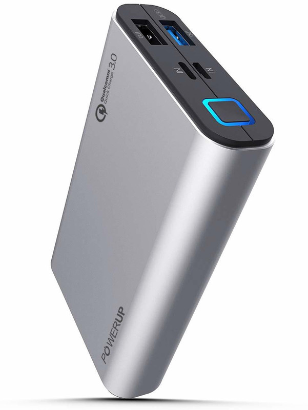 powerup stay charged 10050 mAh Power Bank (PUP-MPB10K-SIL, QC3 Qualcomm Quick Charge 3.0  10050 mAh)(Grey, Lithium Polymer)