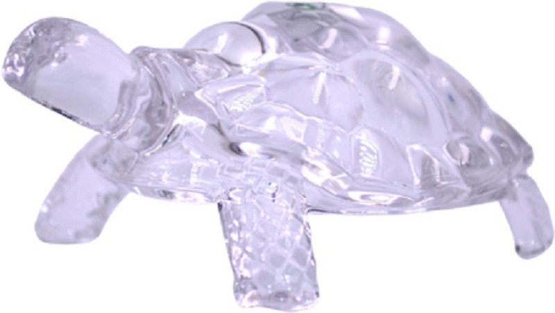 craftfry Crystal Tortoise for Feng Shui Vaastu Gift Career, Luck, Money and Wealth Decorative Showpiece - (3cm*8cm*5cm), (200g), (crystal clear) Decorative Showpiece  -  3 cm(Glass, Clear)