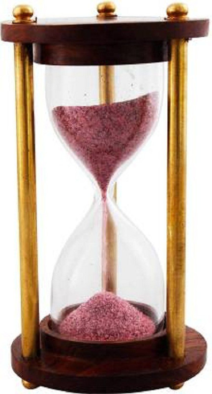jaipur bazaar Real Antique Brass Royal 2 Minute Sand Timer Decorative Showpiece  -  4 cm(Brass, Brown)