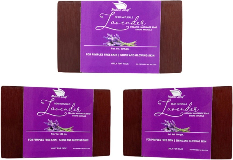 nature leaf Organic Handmade Lavender Soap(3 x 33.33 g)