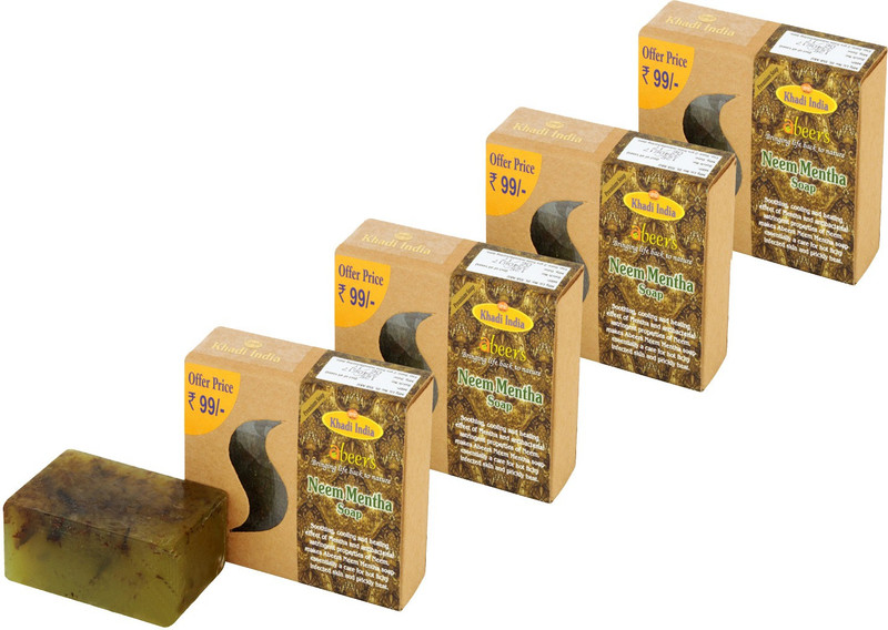 khadi abeers Neem Mentha Premium Soap - Pack Of 4(4 x 125 g)