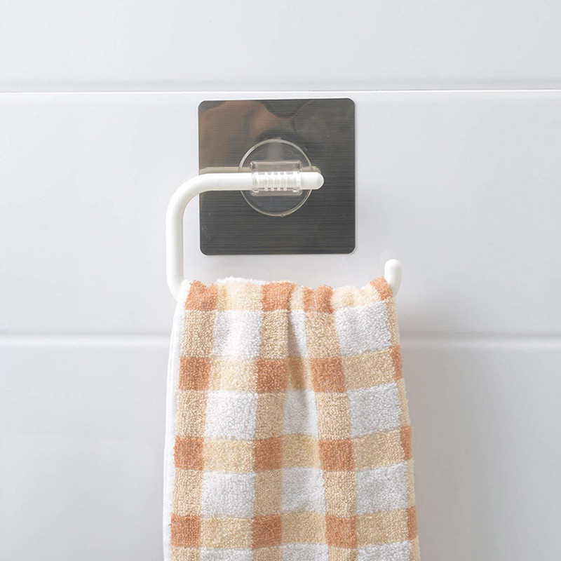 dhavl Plastic Magic Sticker white Towel Holder(Plastic)