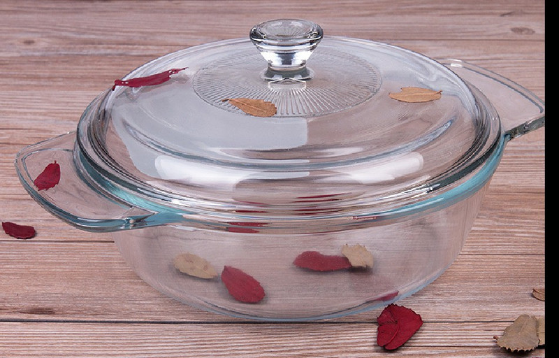 crescita NEW AGE 2.5 Ltr Micro safe Dishwasher safe Glass Casserole with lid, serving 10- 12 People(FREE SHIPPING) Glass Serving Bowl(Clear, Pack of 1)