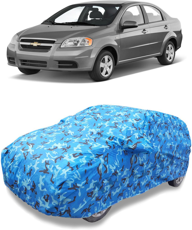 shiva group Car Cover For Chevrolet Aveo U-VA (With Mirror Pockets)(Blue)