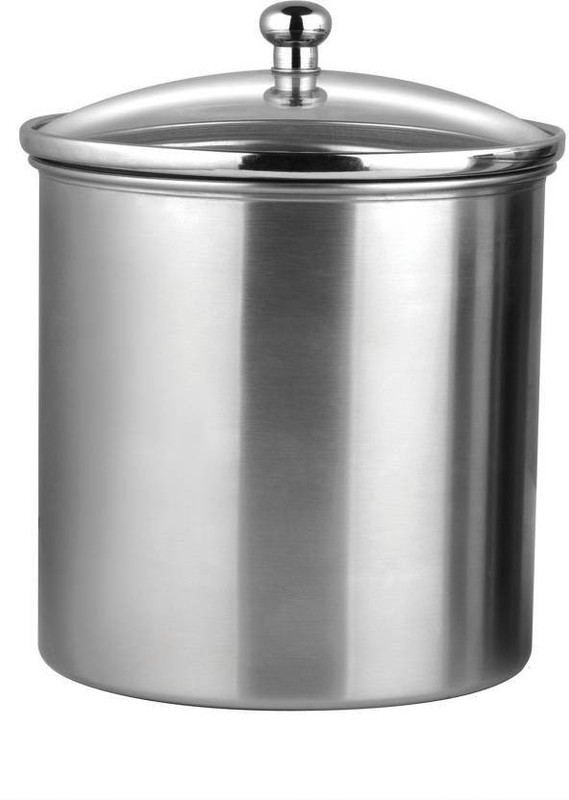 xenith Steel Candy Storage Canister with air Tight Glass - 700 ml Steel Grocery Container (Pack of 2, Silver)  - 700 ml Steel Grocery Container(Silver)