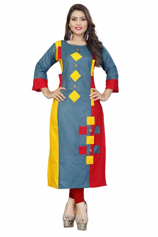 upperkutt Festive & Party Solid Women Kurti(Red)