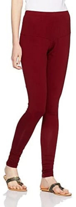 soni fab Churidar  Legging(Maroon, Solid)