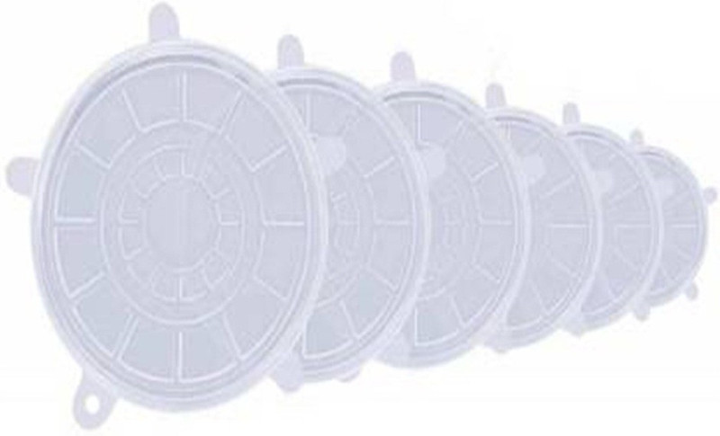 LOYAL EMPLE Microwave Safe, Reusable, Durable, Dishwasher Silicone Stretch Lids Flexible Bowl Covers for Bowl, Can, Jar, Glassware (Set of 6) 2.6 inch Lid, Pack of 6(Plastic)