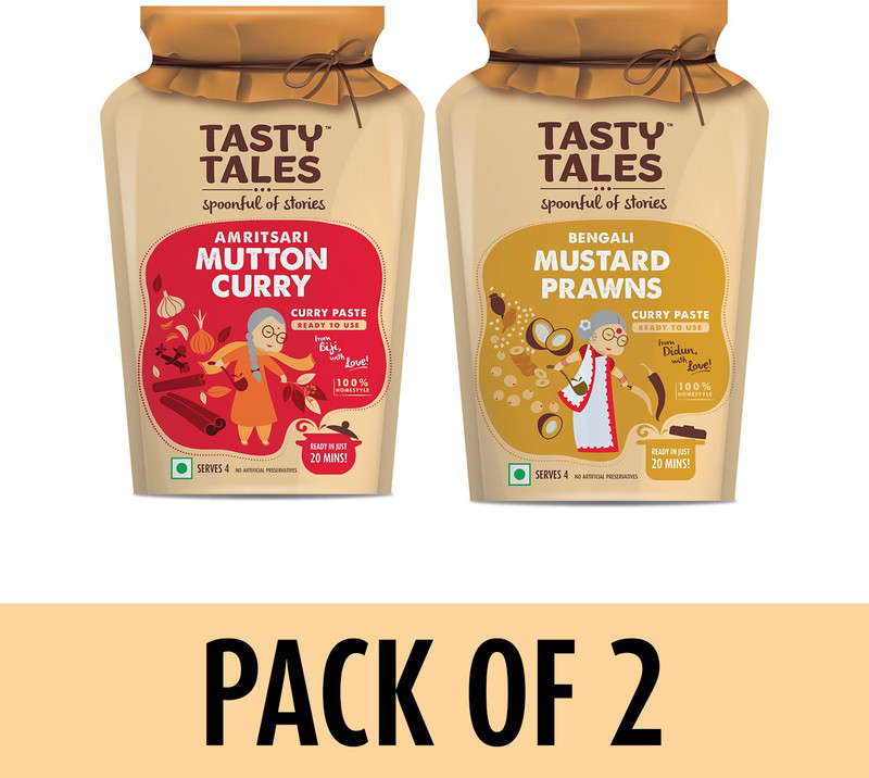 tasty tales Surf & Turf - Amritsari Mutton Curry + Bengali Mustard Prawns paste(2 x 130 g)