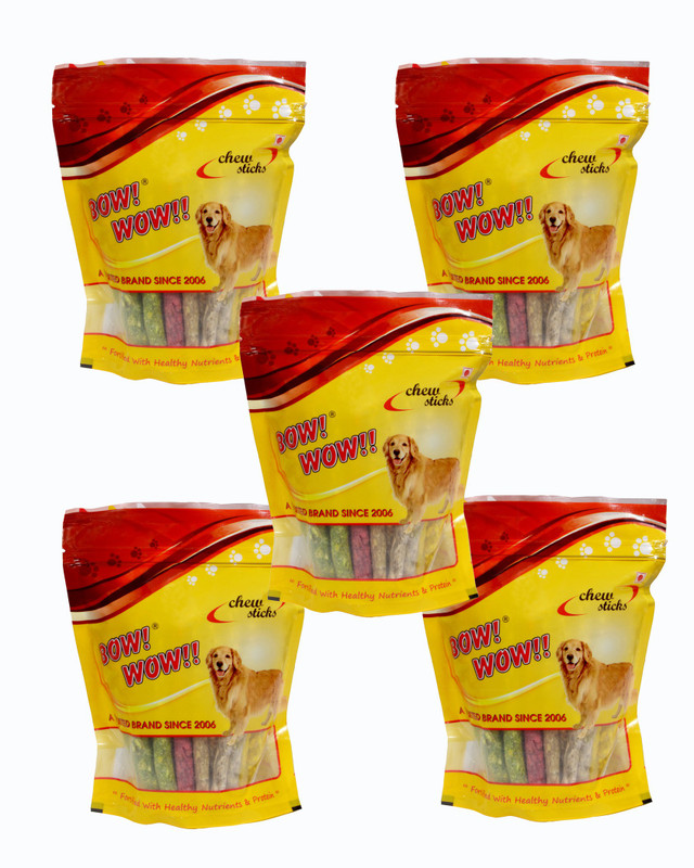 Bow! Wow !! Munchy Sticks Mix Flavour Chicken, Mutton, Lamb, Beef Dog Chew(4.5 kg, Pack of 40)