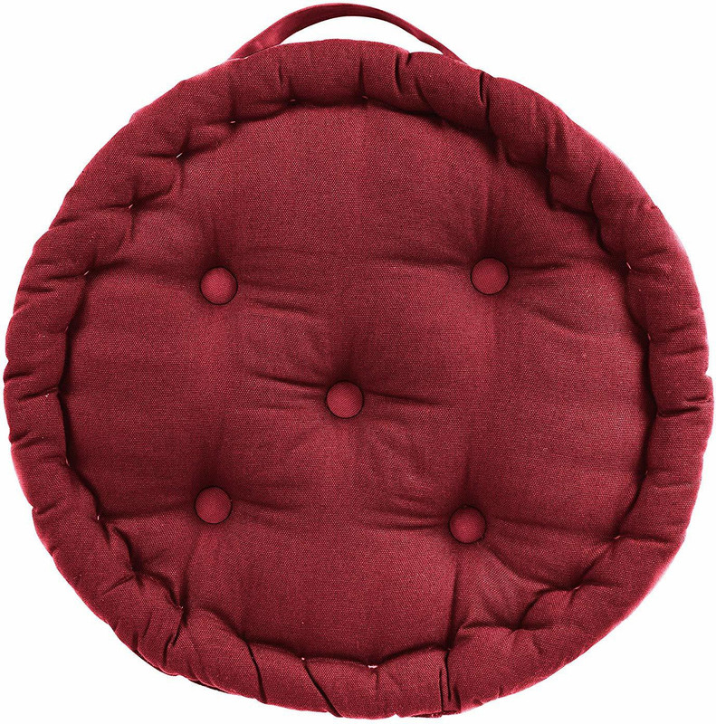 brij creations Cotton Solid Floor Cushion Pack of 1(Maroon)