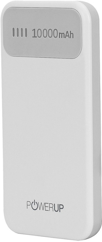powerup stay charged 10000 mAh Power Bank (PUP-PB10KGRY, 10000mAh 5V/3.1A Lithium-ion Polymer Battery with Dual USB Port)(White, Lithium Polymer)