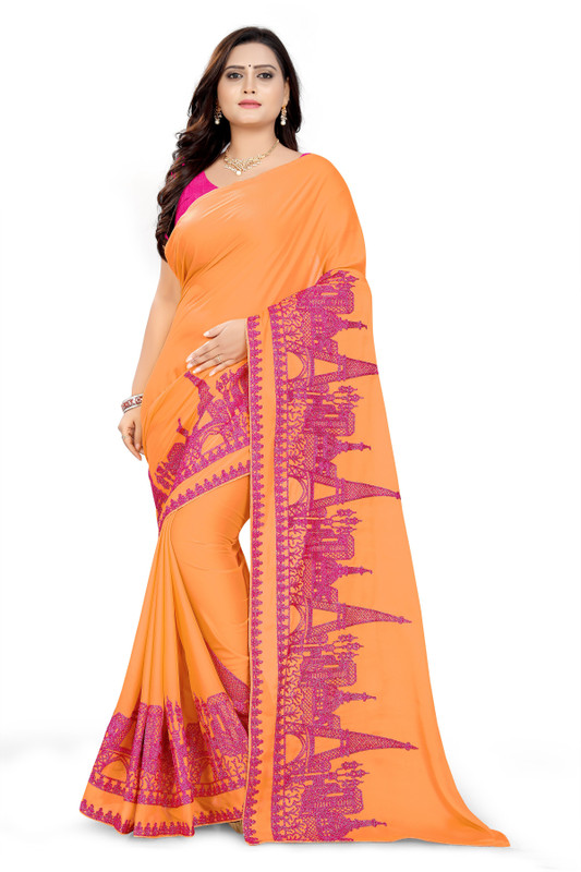 arriva fab Embroidered Fashion Georgette Saree(Multicolor)