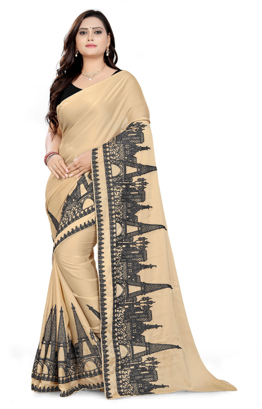 arriva fab Embroidered Fashion Georgette Saree(Multicolor)