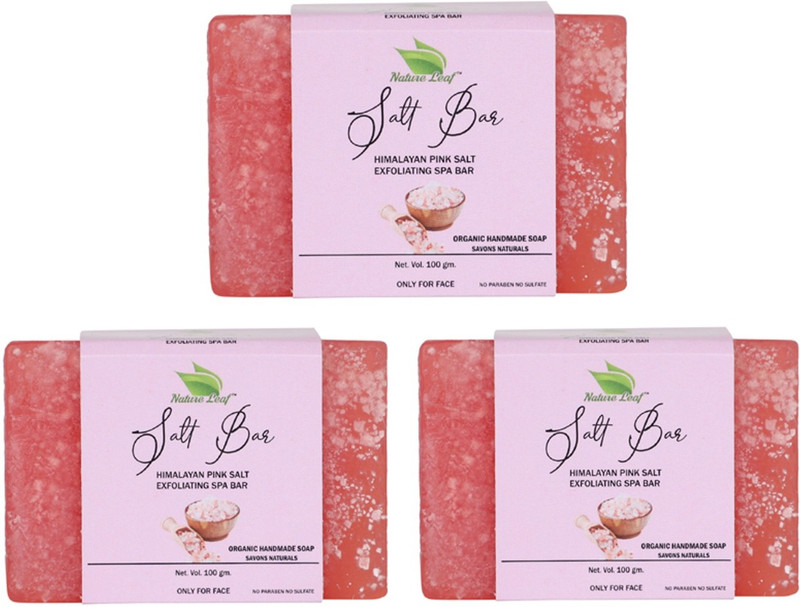 nature leaf Organic Handmade Himalayan Pink Salt(3 x 100 g)