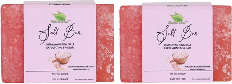 nature leaf Handmade Organic Himalayan Pink Salt Soap(2 x 100 g)