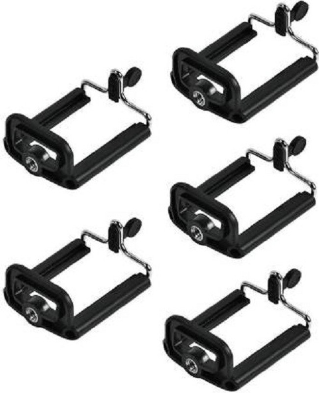 BLENDIA PACK OF 5 Adjustable phone holder clip bracket mount Mobile HoldeR Monopod(Black, Supports Up to 500 g)